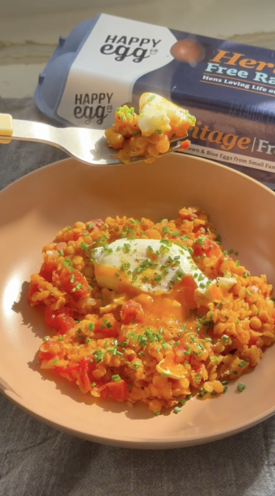 Red Lentils Poached Happy Egg Recipe 1