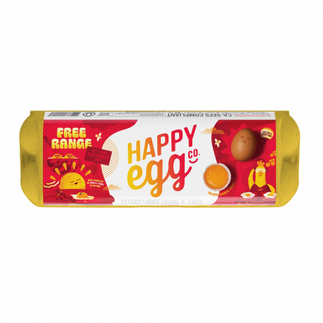 happy egg packaging mockup Top FR